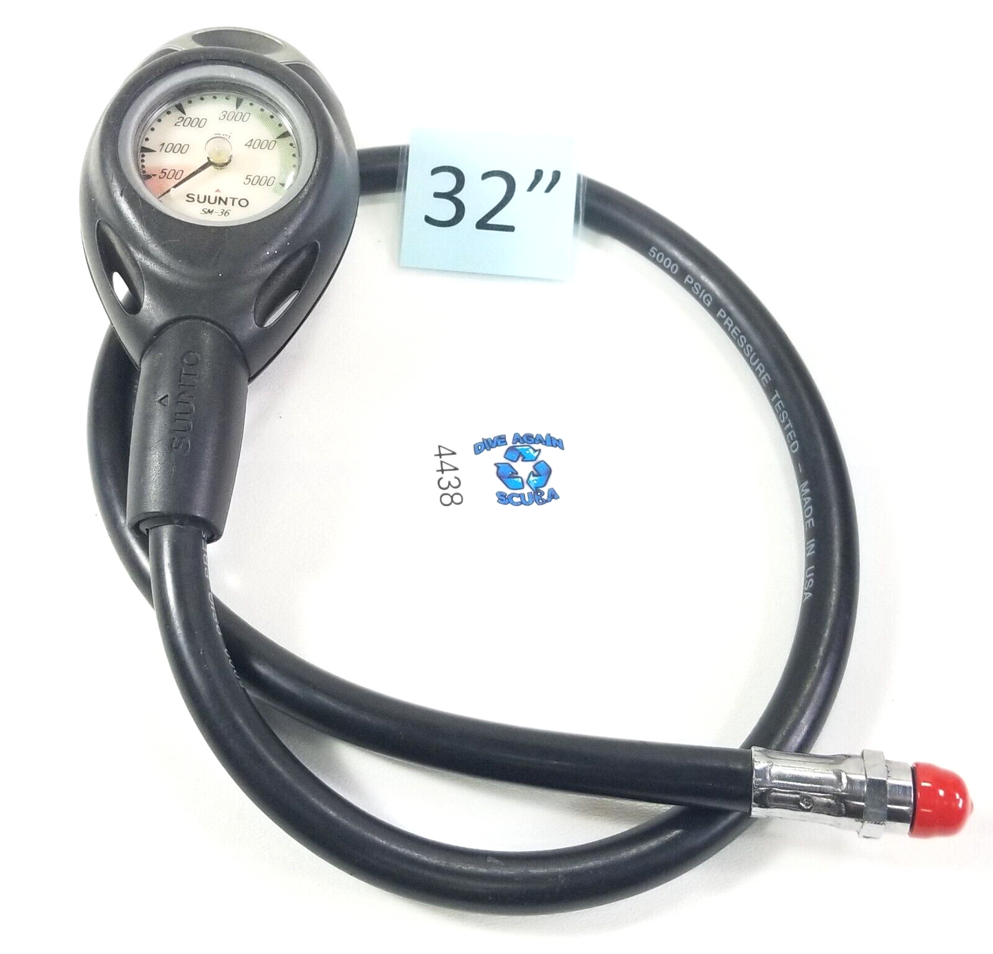 Suunto SM-36 2in 5000 PSI SPG Submersible Pressure Gauge Scuba Dive w Boot #44380