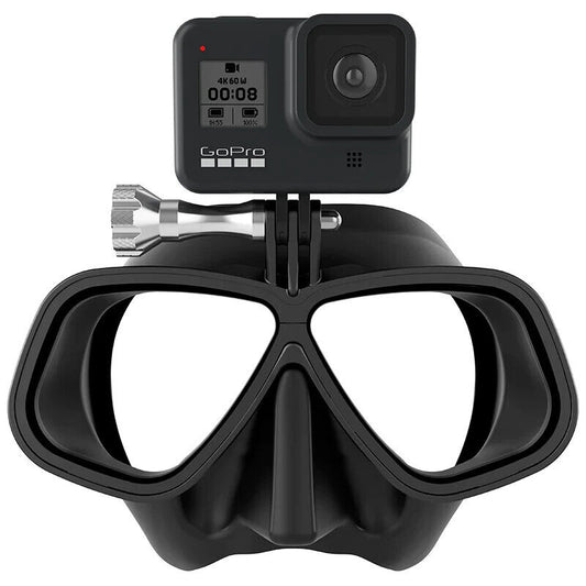 NEW Octomask Freediver Scuba Diving Mask GoPro Hero Camera Mount Black / Black