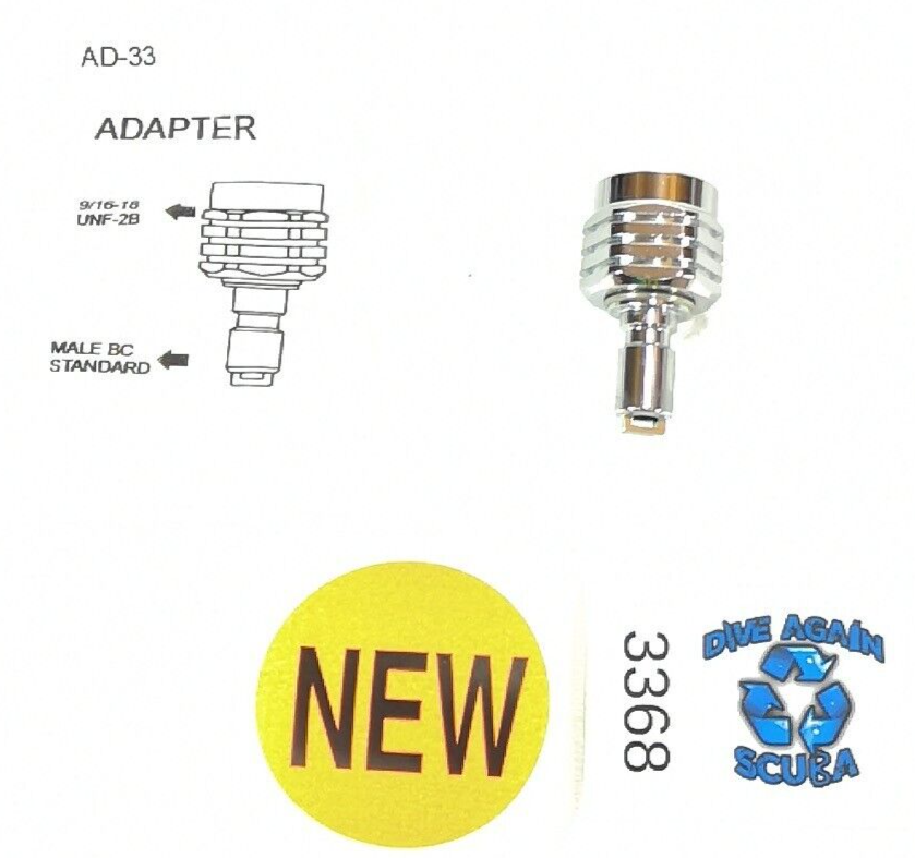 Inflator Hose to Regulator Adapter BC BCD Standard Quick Disconnect Scuba Dive1