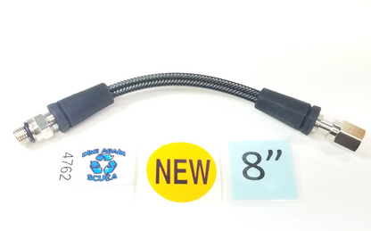 Braided Scuba Dive 8" 20cm High Pressure HP Hose Aqua Lung Transmitter & SPG0