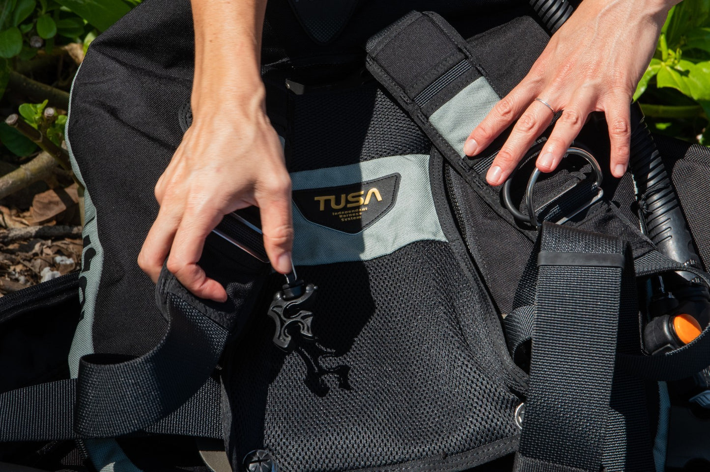 Tusa T-Wing Scuba Dive Tech BC BCD, Aluminum Harness, Back Inflate (BC-0502B-GR)12