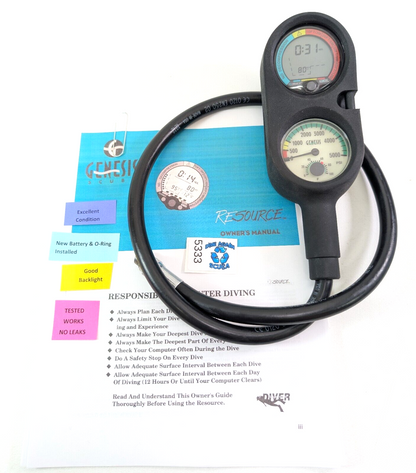 Genesis / Sherwood Resource 2 or 3 Gauge Scuba Dive Diving Computer Console SPG2