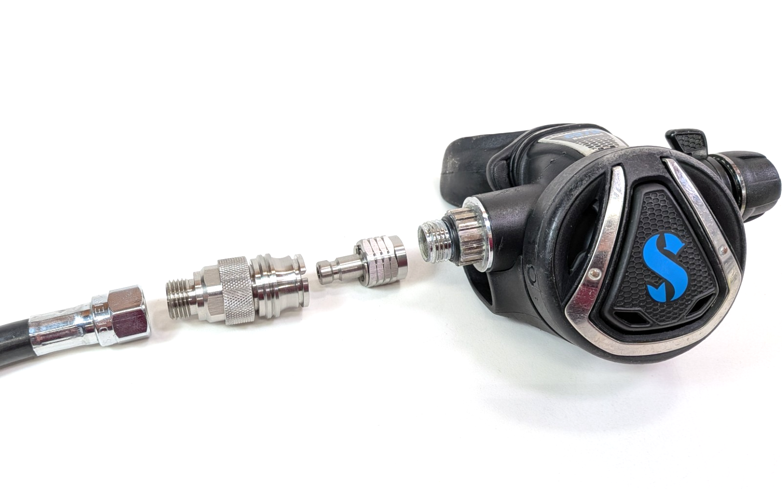 QD Quick Disconnect 2nd Stage Regulator Hose 2 Piece Adapter Set Stainless Steel3