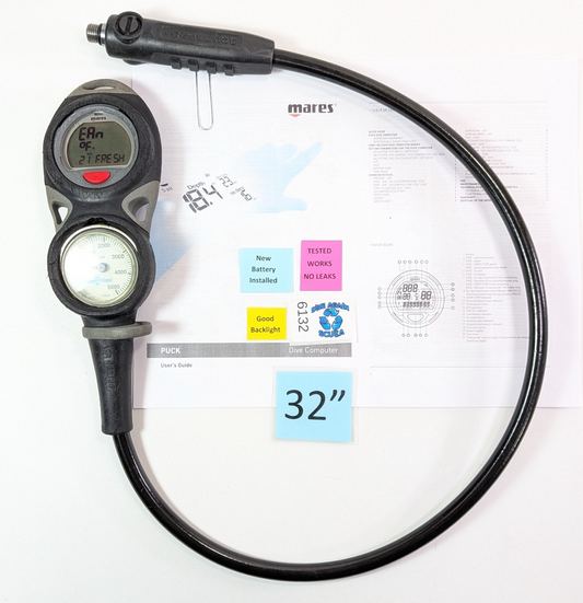 Mares Mission Puck 2 Scuba Dive Computer 2 Gauge Console Nitrox Compatible0