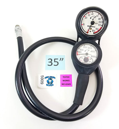 Oceanic Navigator Scuba Dive 3 Gauge Complete Console Pressure SPG Depth Compass1
