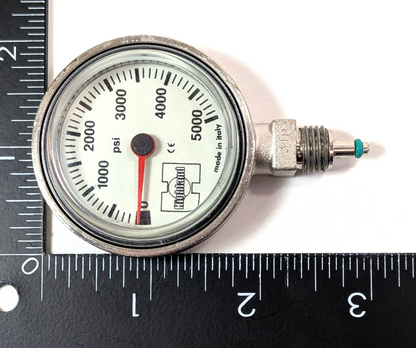 XS Scuba Highland Brass 2" 5000 PSI SPG Pressure Gauge Scuba Dive + HP Spool8