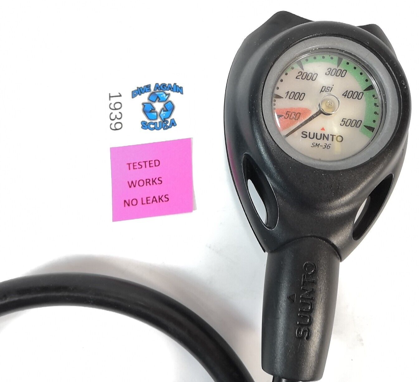 Suunto SM-36 2in 5000 PSI SPG Submersible Pressure Gauge Scuba Dive w Boot #19393