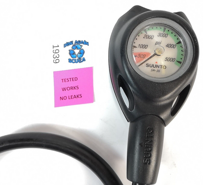 Suunto SM-36 2in 5000 PSI SPG Submersible Pressure Gauge Scuba Dive w Boot #19393