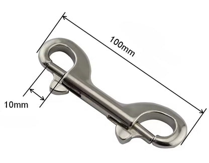 4" / 100mm Stainless Steel Durable Double Ended Clip Hook Bolt Snap Scuba Diving2
