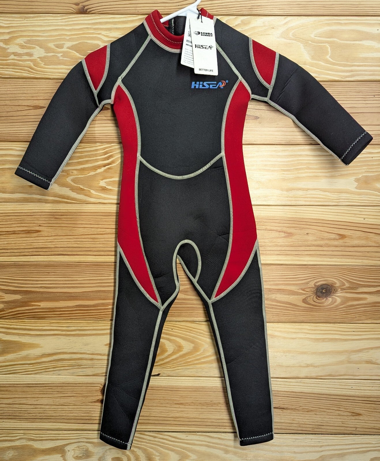 HiSea Full Red Kids Children's 2.5mm Wetsuit Scuba Dive Snorkel Size 4 Girl Boy8