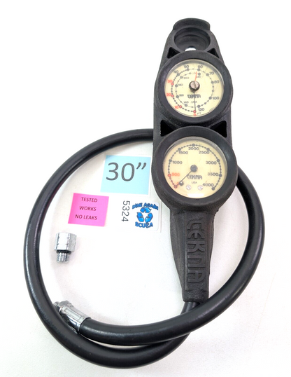 Tekna Scuba Dive 2, 3, or 4 Gauge Complete Console SPG, Depth, Knife Sheath1