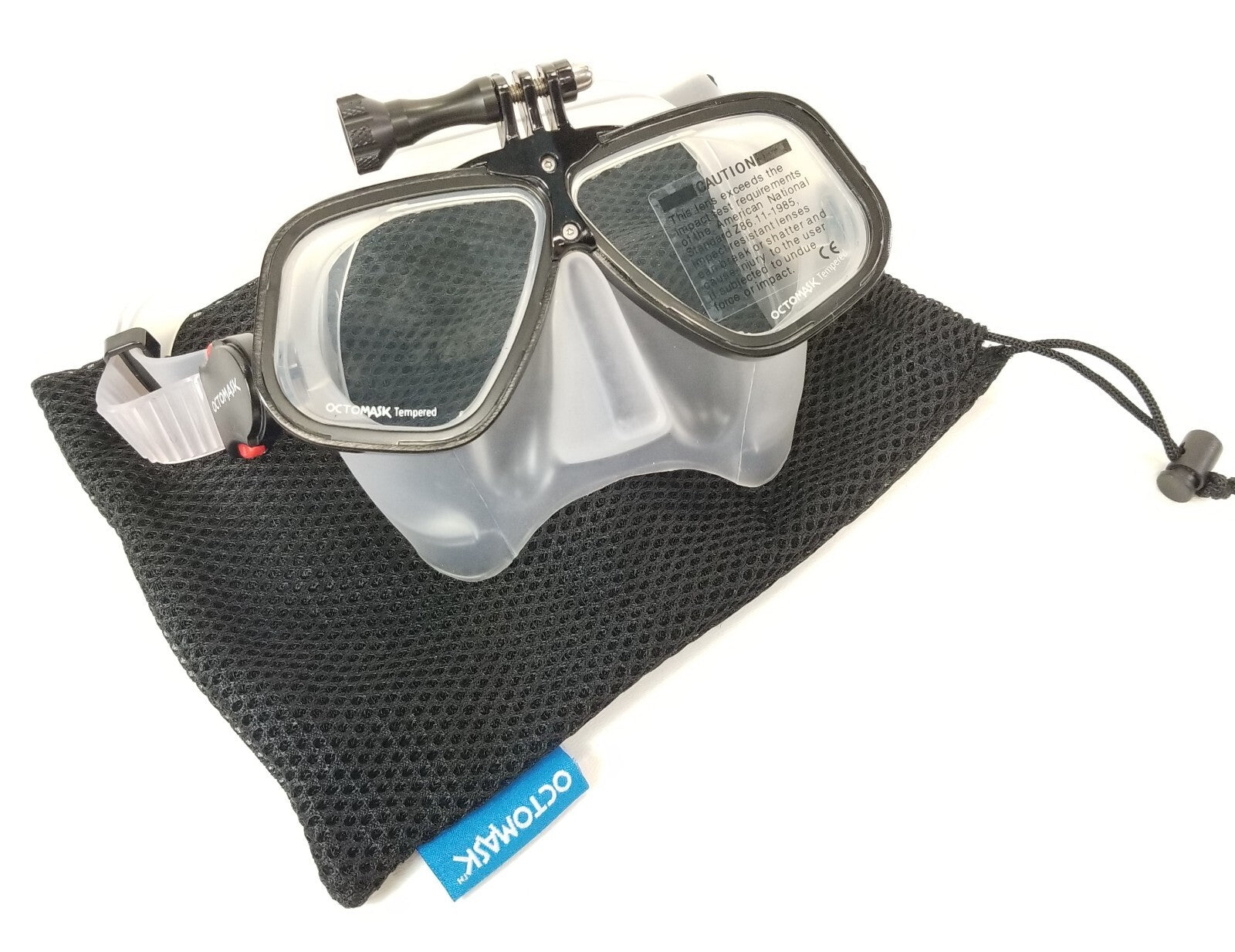 NEW Octomask Freediver Scuba Diving Mask GoPro Hero Camera Mount Black / Clear1