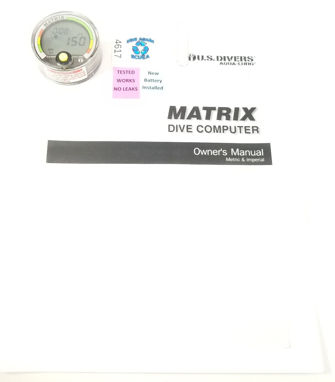 US Divers / Aqua Lung Matrix Scuba Dive Diving Computer Puck Module with Manual