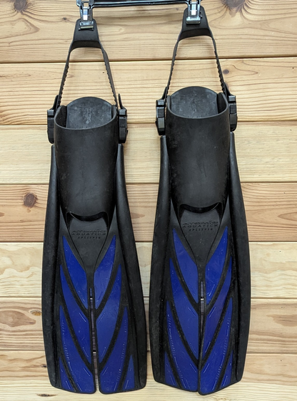 Atomic Aquatics Split Fin Blue Size XL Adjustable Straps Open Heel Scuba Dive0