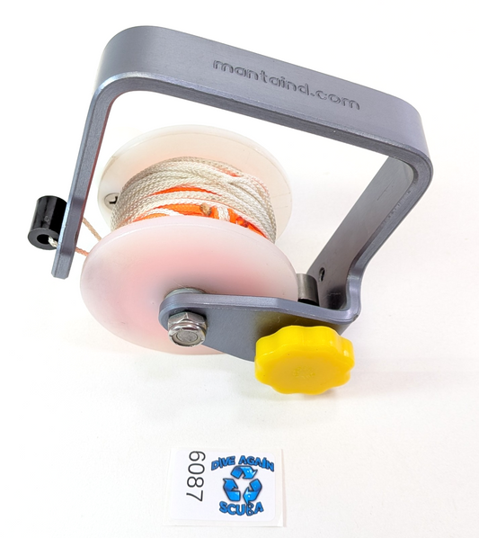 Manta Mini Cave Tec Wreck Scuba Diving Reel with 100' of #24 Braided Nylon Line0