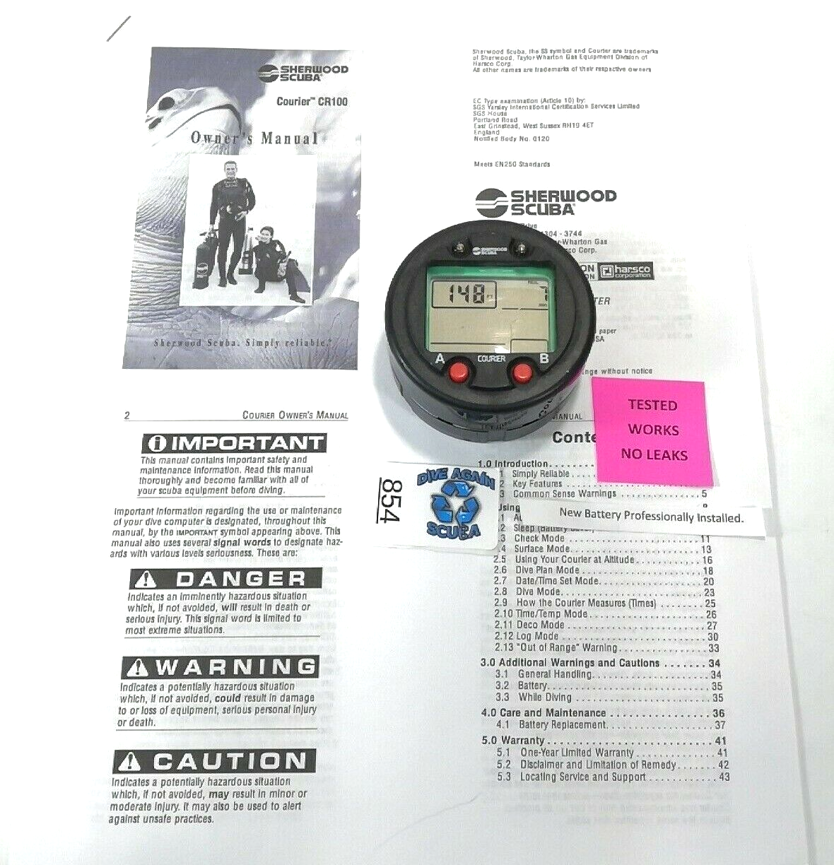 Sherwood Courier CR100 Air Scuba Dive Computer Puck Module Aqua Lung Matrix II 21