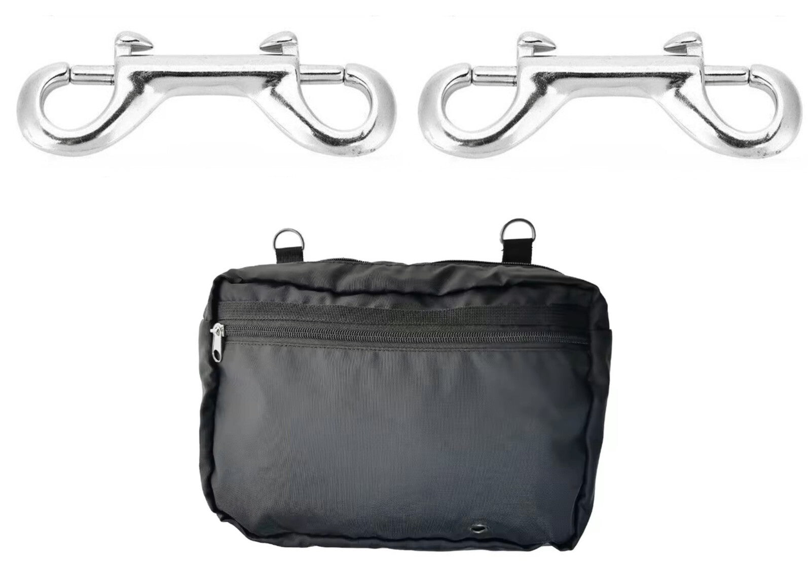 Sidemount BCD Butt Storage Pocket Case + Stainless Steel Clip Snaps Scuba Dive1