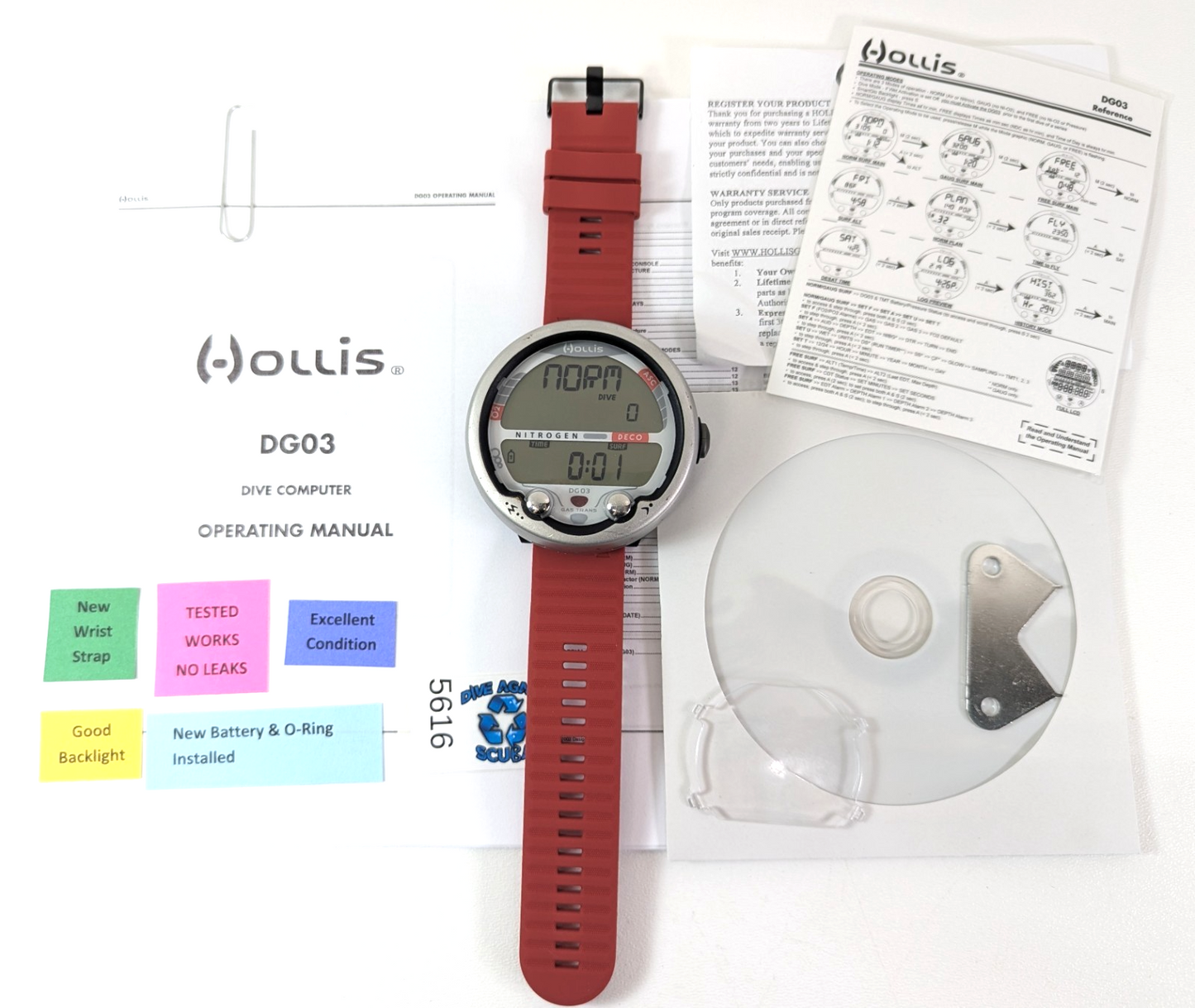 Hollis DG03 Wireless Hoseless Wrist Scuba Dive Computer Air Integrated Nitrox0