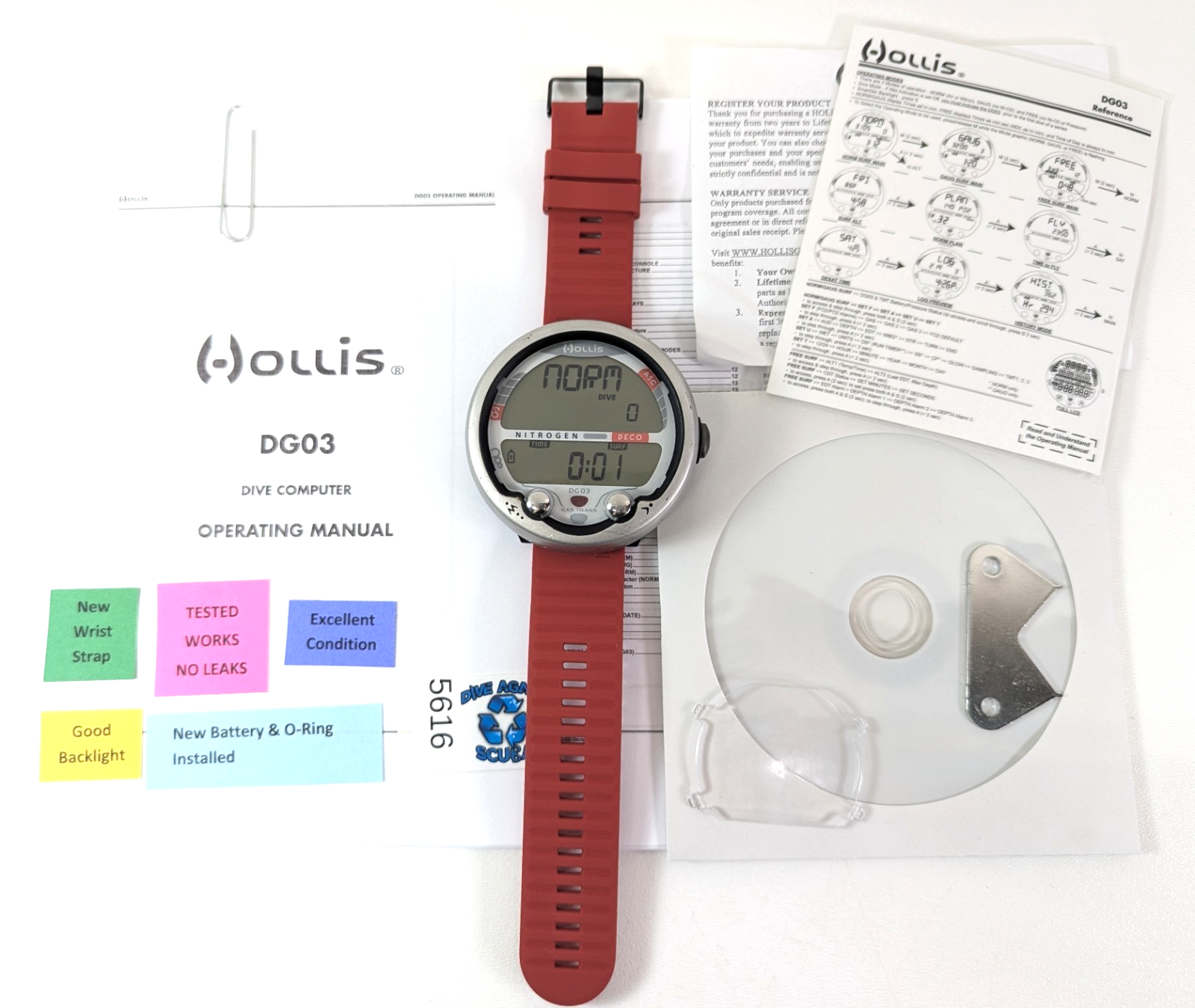 Hollis DG03 Wireless Hoseless Wrist Scuba Dive Computer Air Integrated Nitrox0