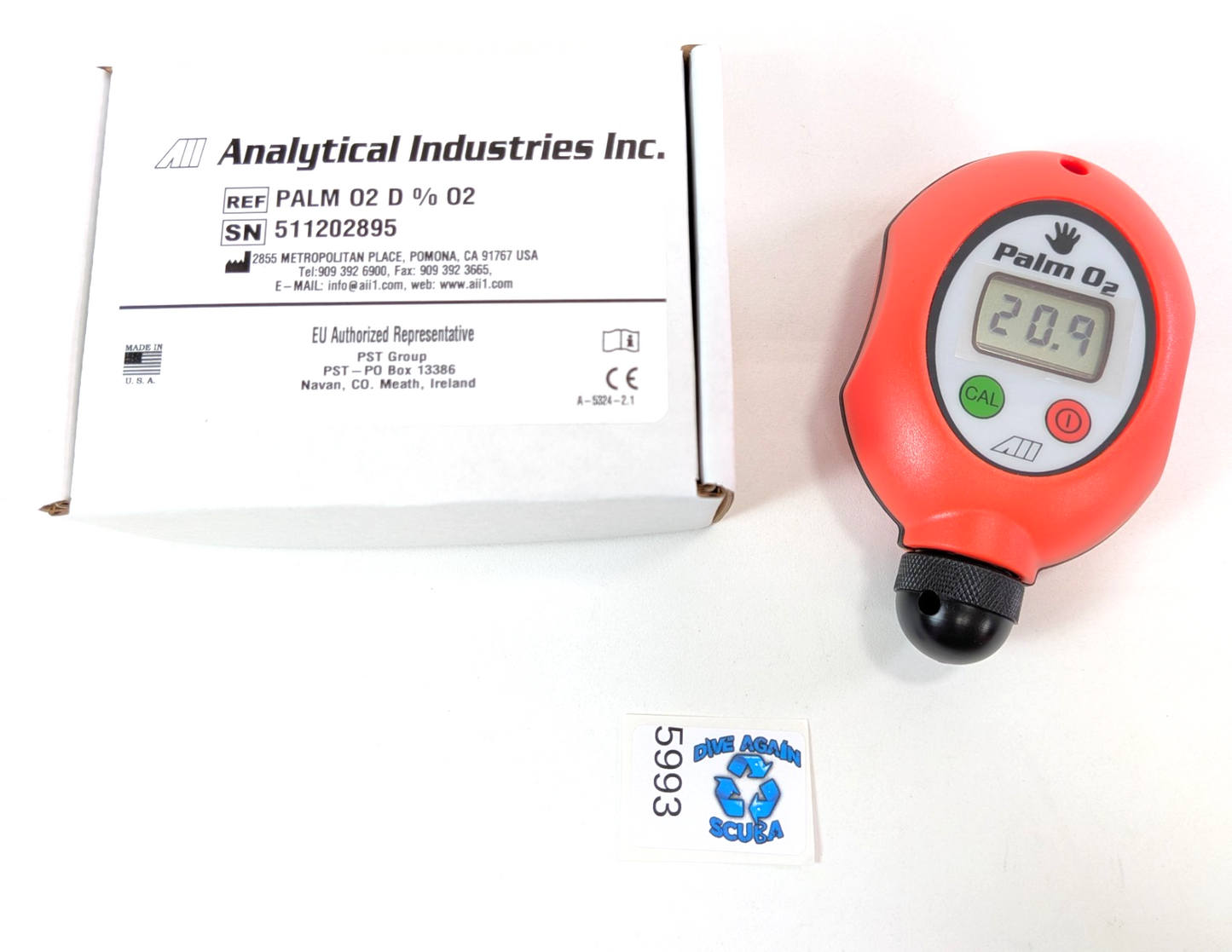 Analytical Industries Palm O2 Remote Handheld Oxygen / Nitrox Analyzer 0-100% O21
