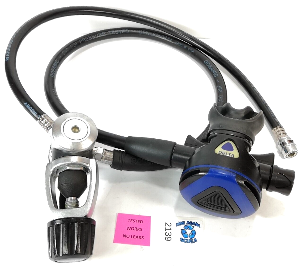 Oceanic Delta 2 Scuba Dive Regulator Set Yoke 1st Stage Adjustable Balanced 2nd1
