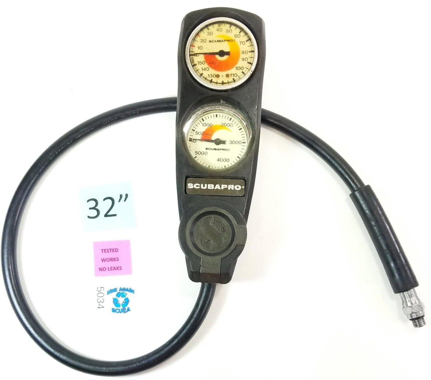 Scubapro Scuba Dive 2 Gauge Console 5000 SPG Pressure Gauge 150ft Depth    #5034