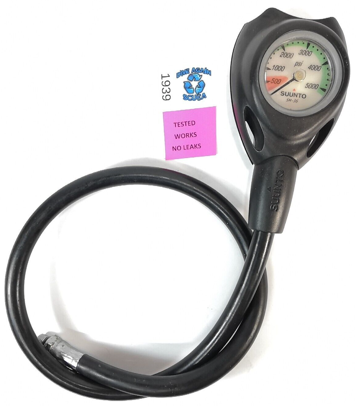 Suunto SM-36 2in 5000 PSI SPG Submersible Pressure Gauge Scuba Dive w Boot #19391
