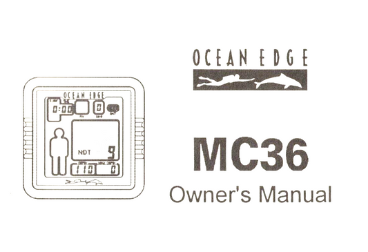 Ocean Edge MC36 Scuba Dive Computer Printed Owner's Manual0