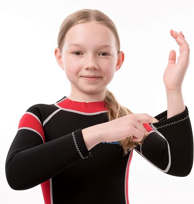 HiSea Full Red Kids Children's 2.5mm Wetsuit Scuba Dive Snorkel Size 4 Girl Boy3