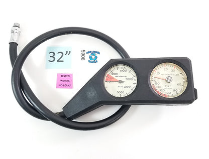 Scubapro Scuba Dive 2 Gauge Console 5000 SPG Pressure Gauge 160ft Depth    #59080