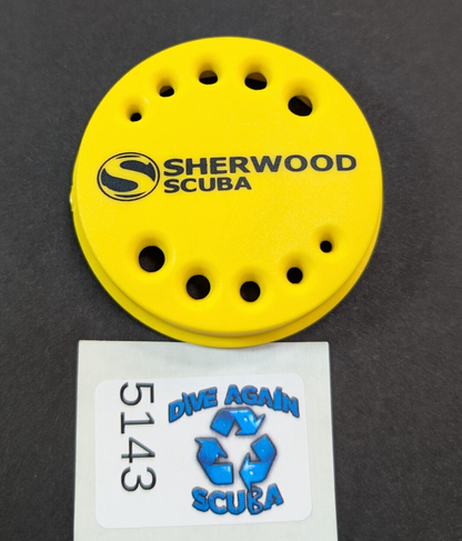 Genuine, OEM Sherwood Dual Octo Diaphragm Purge Front Cover Scuba Dive Yellow1