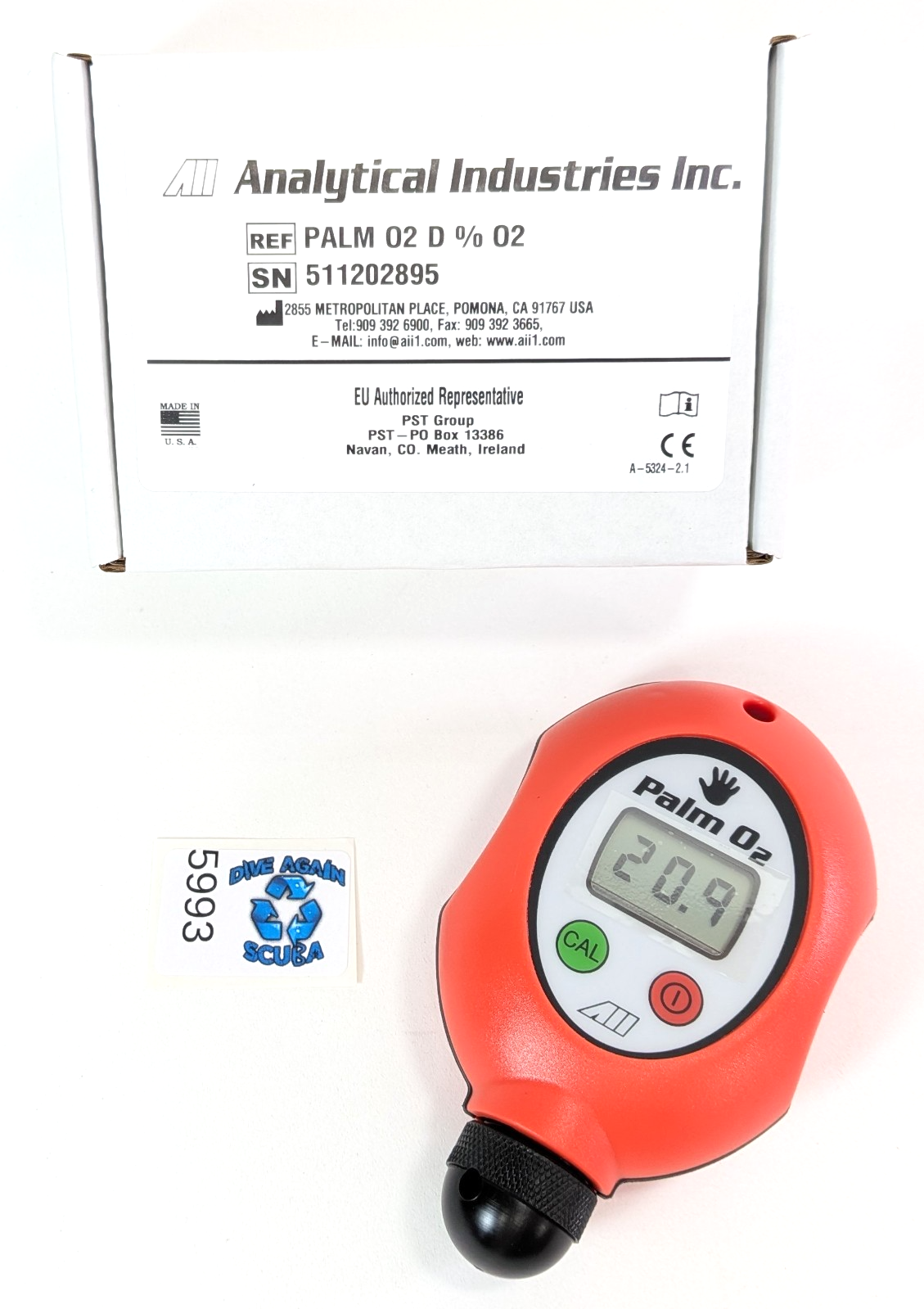 Analytical Industries Palm O2 Remote Handheld Oxygen / Nitrox Analyzer 0-100% O20