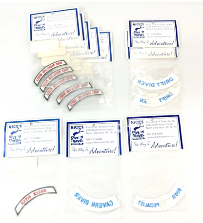 10x Scuba Dive Iron On Patch Lot Set Drift, Cavern Diver Buoyancy Specialist6