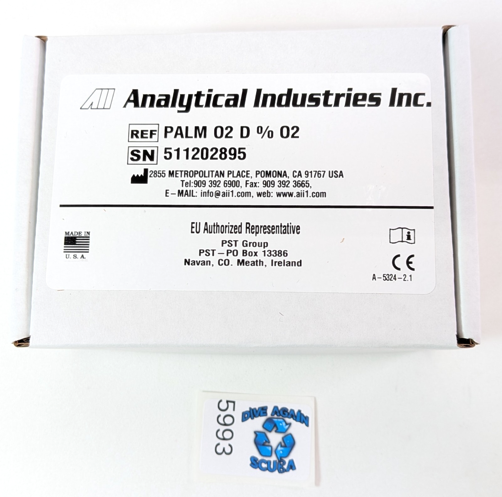 Analytical Industries Palm O2 Remote Handheld Oxygen / Nitrox Analyzer 0-100% O25