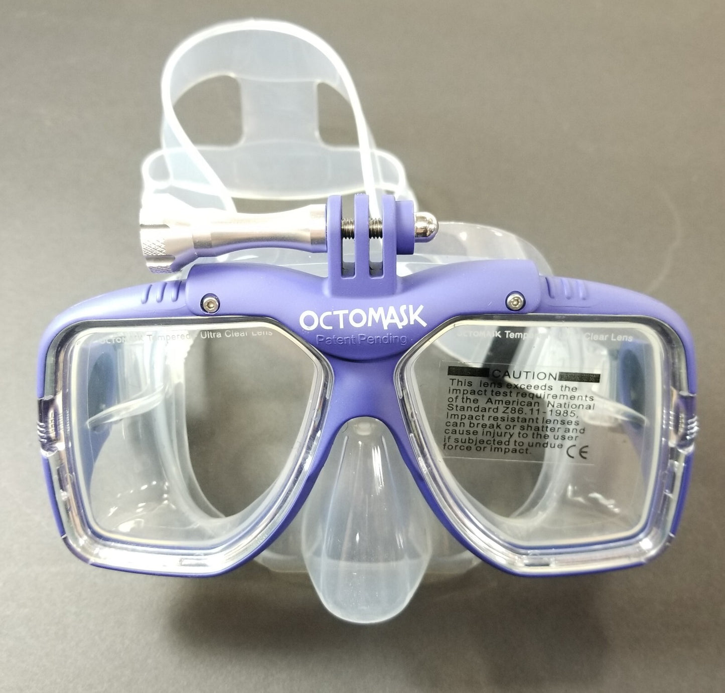 NEW Octomask Standard Scuba Diving Mask GoPro Hero Camera Mount Blue / Clear6
