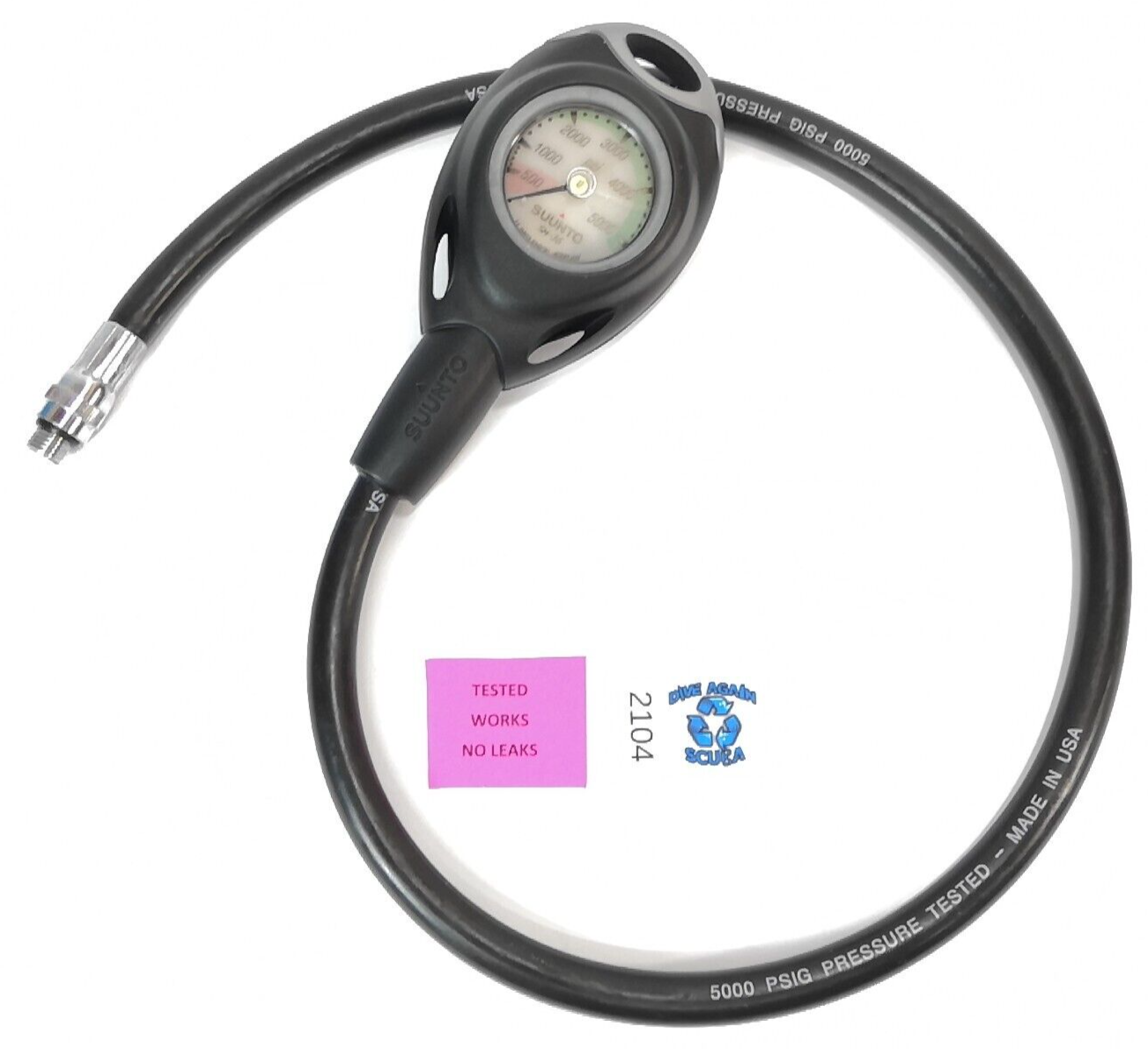 Suunto SM-36 2in 5000 PSI SPG Submersible Pressure Gauge Scuba Dive w Boot #21042