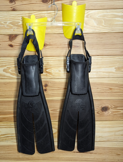 Genesis Blitz Open Heel Adjustable Scuba Dive Snorkel Split Fins Flippers Small5