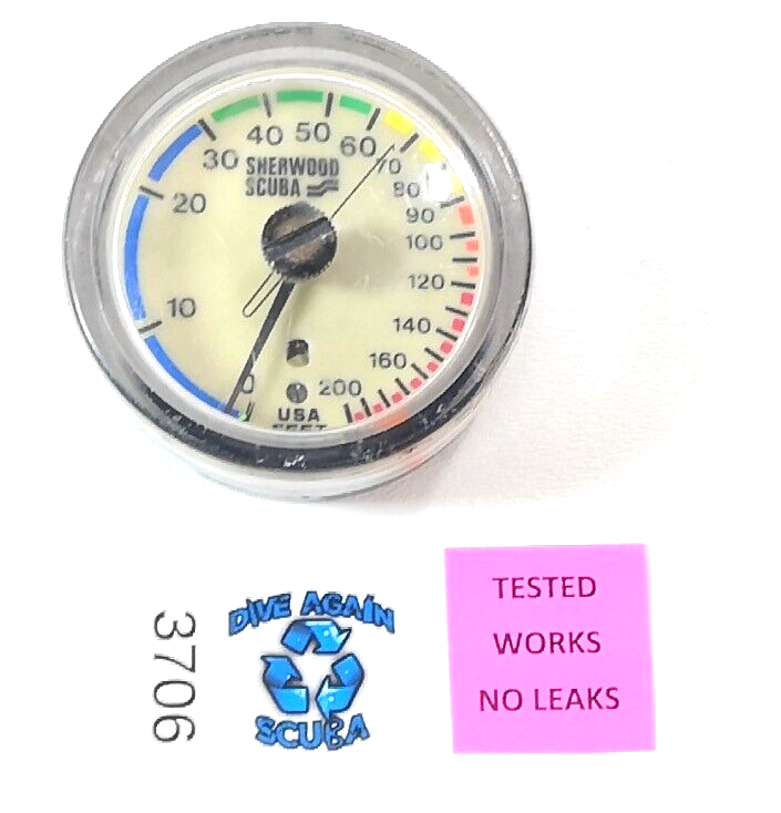 Sherwood 200ft Depth Gauge Puck Module Scuba Dive + Max Depth Gauge Genesis0