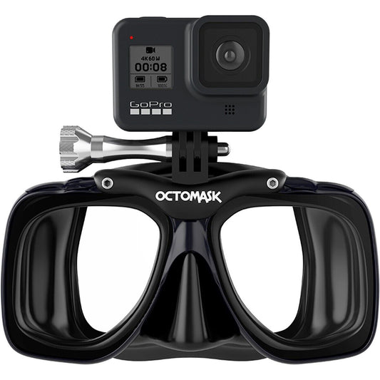 NEW Octomask Standard Scuba Diving Mask GoPro Hero Camera Mount Black / Black