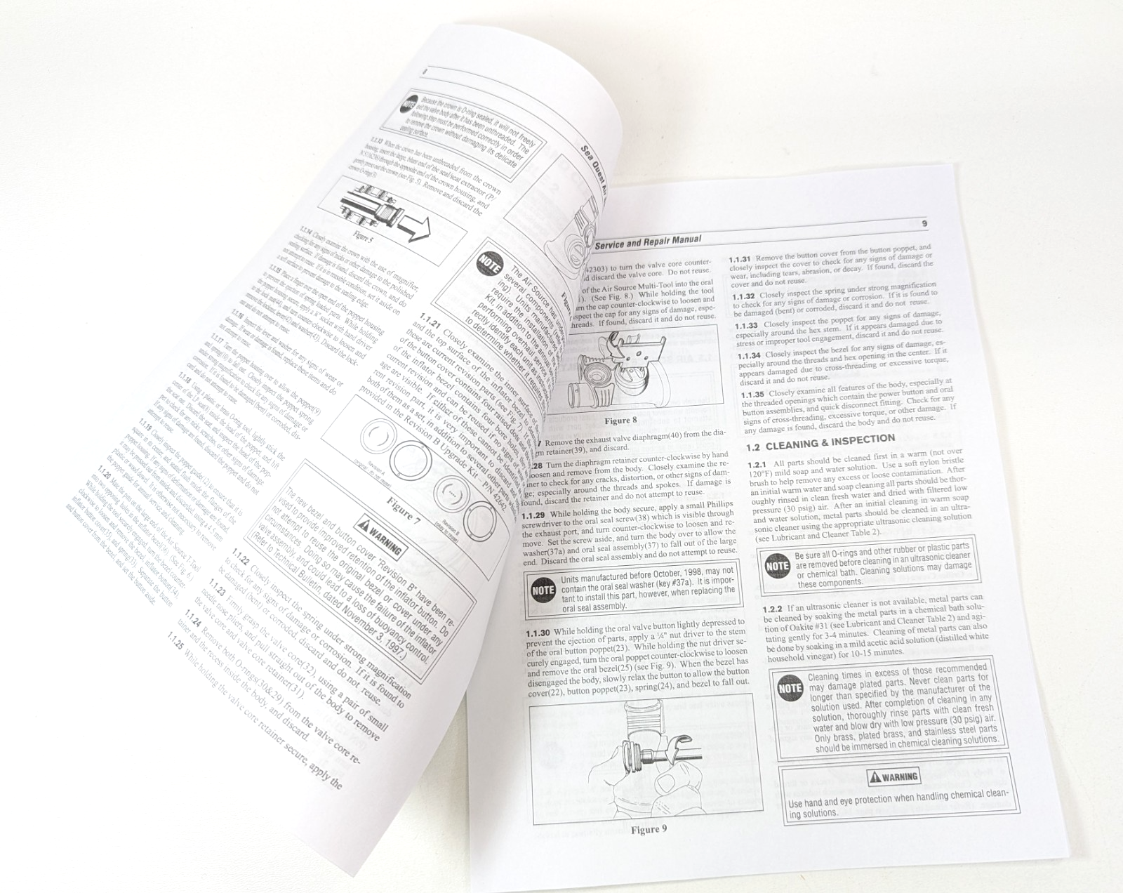 SeaQuest Air Source Service & Repair Manual Printed 22 Page Scuba Dive Aqua Lung3
