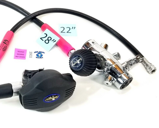 Dacor Extreme Plus Quantum Yoke 1st 2nd Stage Regulator Set Scuba Dive Adjust0