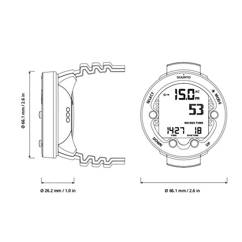 Suunto Zoop Novo Wrist Scuba Dive Computer Air & Nitrox Black, Lime, Blue