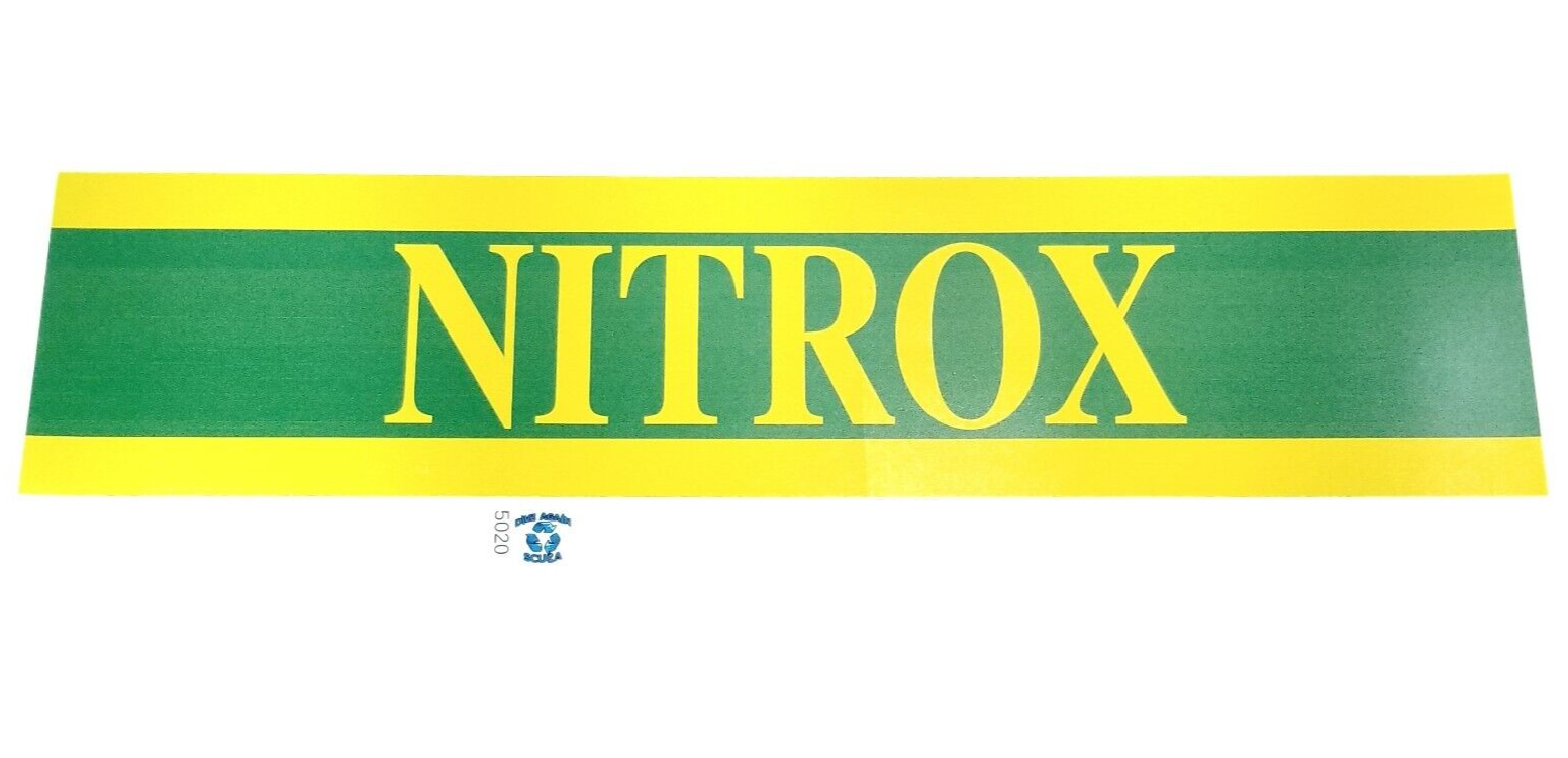 25" X 6" Nitrox Sticker Decal Tank Wrap Scuba Diving Enriched Air Yellow Green1
