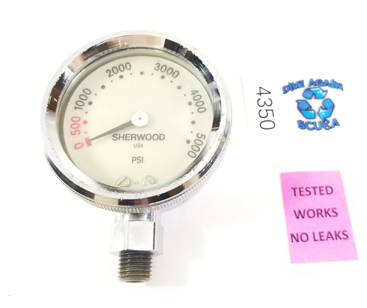 Sherwood 5000 PSI PRESSURE GAUGE SPG MODULE Brass METAL Scuba Dive         #4350