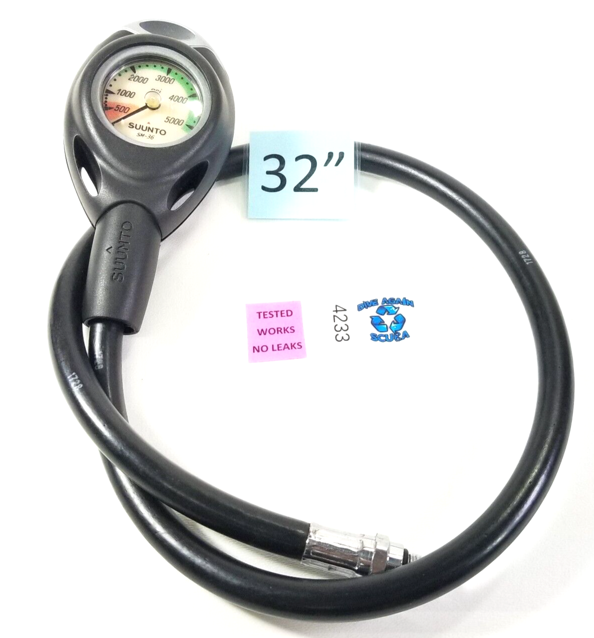 Suunto SM-36 2in 5000 PSI SPG Submersible Pressure Gauge Scuba Dive w Boot #42331