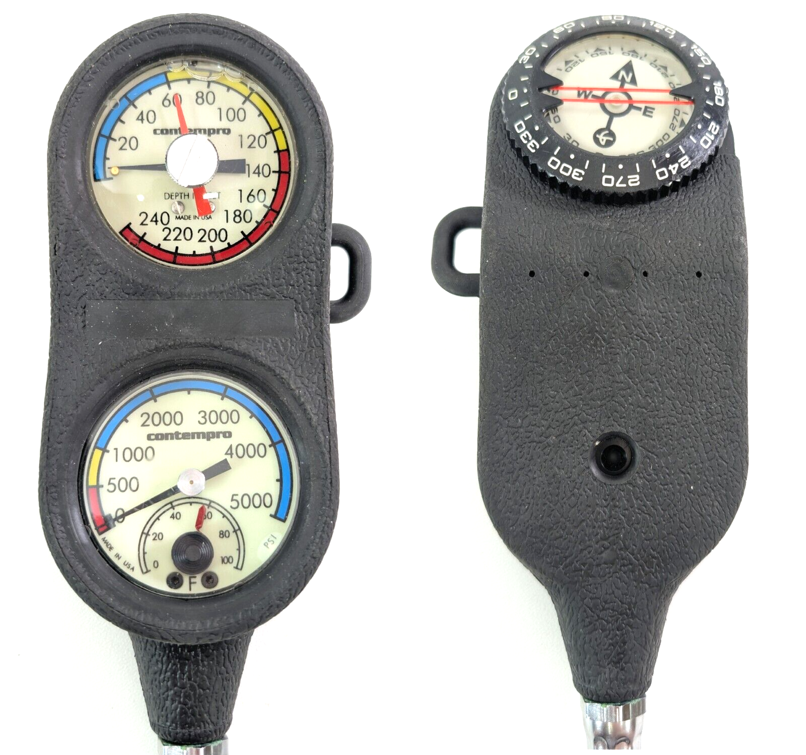 Contempro Navigator 3 Gauge Scuba Dive Complete Console SPG, Depth, Compass0