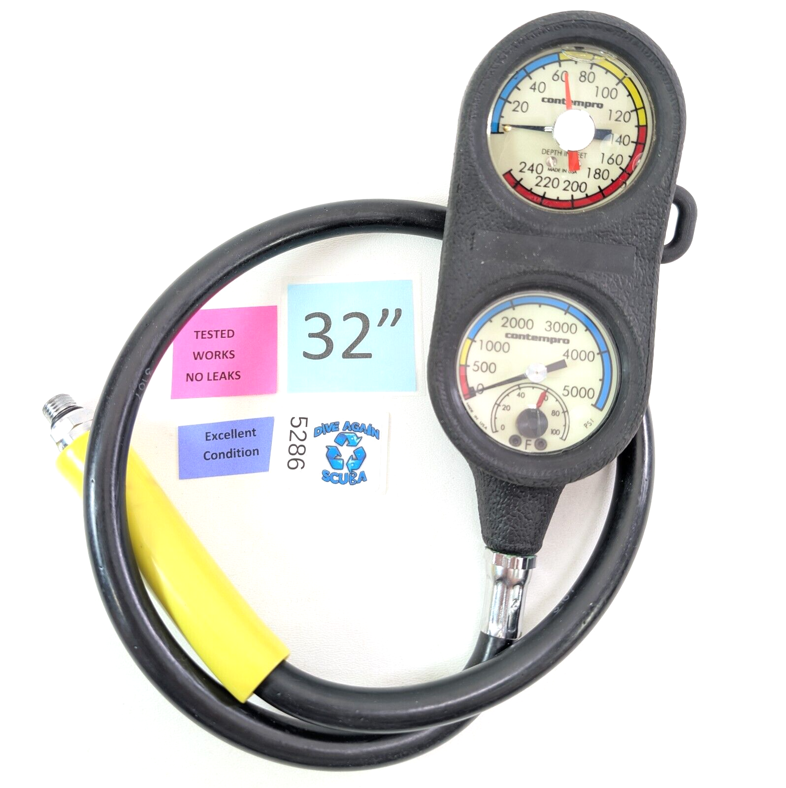 Contempro Navigator 3 Gauge Scuba Dive Complete Console SPG, Depth, Compass1