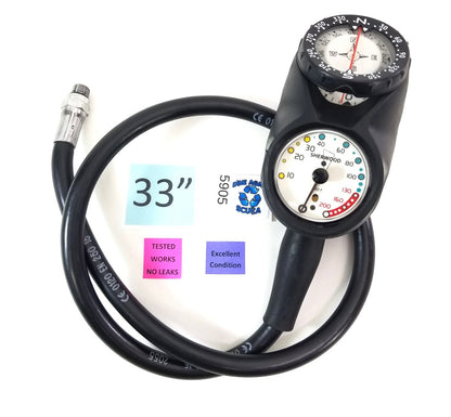 Sherwood Navigator 3 Gauge Scuba Dive Complete Console SPG, Depth, Compass1