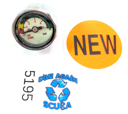 5000 PSI Scuba Dive Pressure Gauge SPG Pony Bottle Air Tank Mini Compact 7/16"0