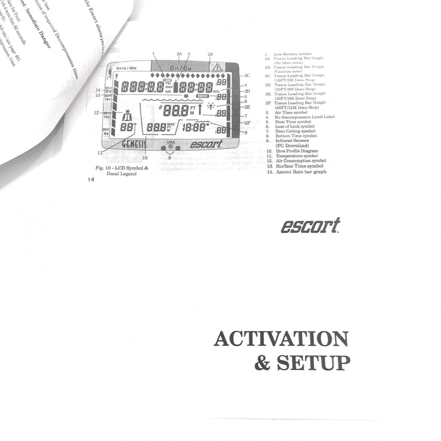 Genesis Escort Scuba Dive Computer Printed Manual4